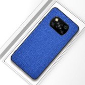 Voor Xiaomi Poco X3 NFC schokbestendige stoffen textuur PC + TPU beschermhoes (stijl blauw)