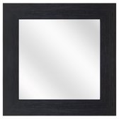 Spiegel met Brede Houten Lijst - Zwart - 30 x 30 cm
