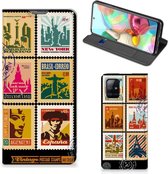 Beschermhoesje Geschikt voor Samsung Galaxy A71 Telefoonhoesje Design Postzegels