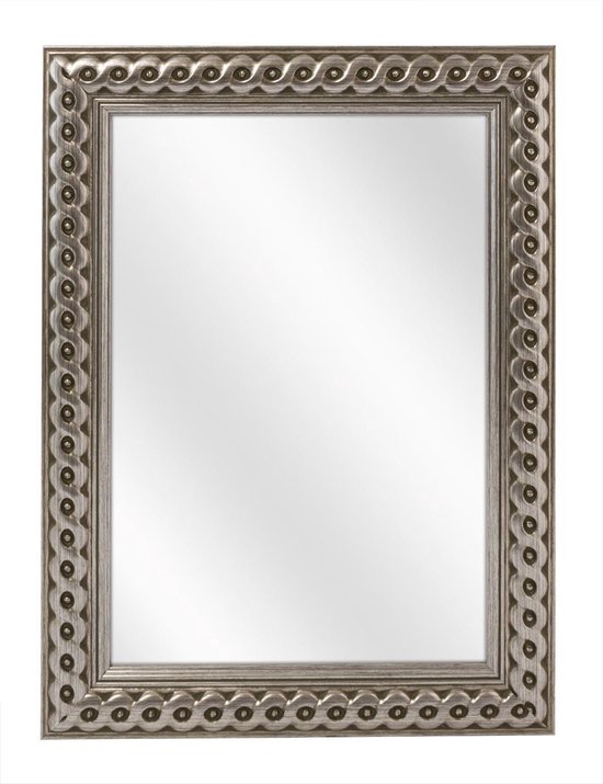 Spiegel met Gevlochten Houten Lijst - Zilver - 24 x 30 cm