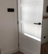 SaniSupreme deurbeslag set|mat zwart| inclusief afdekplaten|slotgaten| veermechanisme|set van 2 deurgrepen