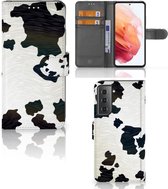 Mobiel Book Case Geschikt voor Samsung Galaxy S21 GSM Hoesje Koeienvlekken