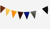Vintage Vlaggenlijn / Guirlande - Slinger / Banner van Vilt / Stof - Wasbaar | Effen - Bruin - Wit - Grijs - Zwart - Blauw - Oranje - Geel | Vlag Kinderkamer jongen - meisje | Fees