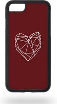 Geometric burgundy heart Telefoonhoesje - Apple iPhone 7 / 8 / SE2