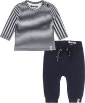 Dirkje Bio Basic Set (2delig) Broek Shirt Blauw - Maat 80