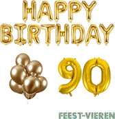 90 jaar Verjaardag Versiering Ballon Pakket Goud