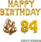 84 jaar Verjaardag Versiering Ballon Pakket Goud