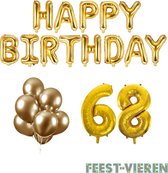 68 jaar Verjaardag Versiering Ballon Pakket Goud