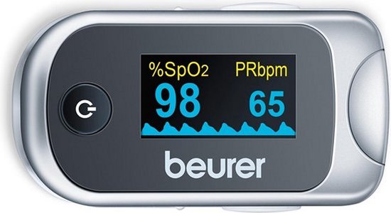 Beurer PO 40 Saturatiemeter - Pulse oximeter - Zuurstofmeter vinger - Hartslag - Perfusie-index - Medisch gecertificeerd - Incl. batterijen - 5 Jaar garantie - Wit - Beurer