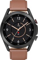 Belesy® Lexington - Smartwatch - Horloge - 1.3 inch - Kleurenscherm - Full Touch - Bluetooth Bellen - Zwart - Leer - Bruin - Moederdag