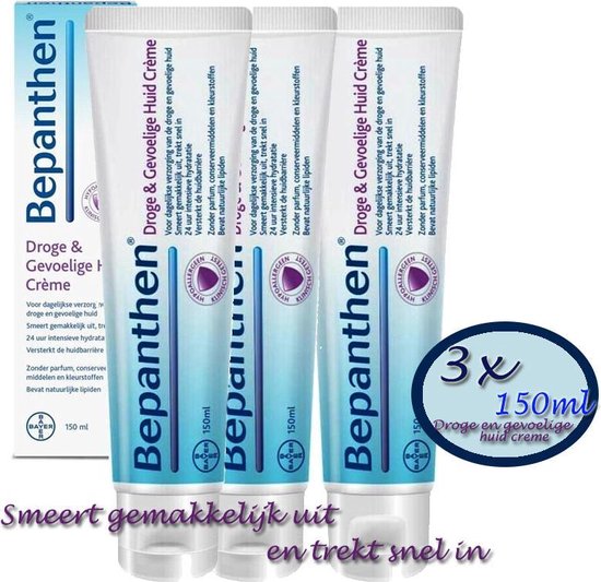 punt wortel Premedicatie Voordeel pakket Bepanthen Droge & Gevoelige Huid Crème 3x 150g | bol.com