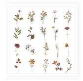 stickers Herbarium Bloemen decoratie  40 stuks