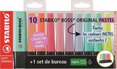 STABILO BOSS ORIGINAL deskset met 10 pastel markeerstiften