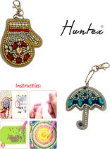 Huntex Diamond Painting Sleutelhanger Set - Want/Paraplu - Accessoires - pen - Kinderen - Pakket Volwassenen - Pakket Full - Pakket Volledig - Accesoires