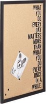 Memobord - Planboard - Weekplanner - Prikbord - Kurk - What you do - Zwart - 40x1.5x60cm