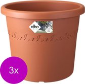 Elho Bloempot Algarve Rond Terra - Buitenpot - 3 x ø25x21 cm