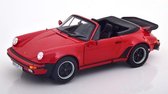 1987 Porsche 911 Turbo Cabriolet (Rood) (25 cm) 1/18 Norev - Modelauto - Schaalmodel - Model auto - Miniatuurautos - Miniatuur auto