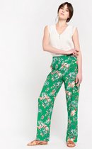 LOLALIZA Losse broek met tropische print - Groen - Maat 38