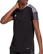 adidas Tiro 21 Sportshirt - Maat M  - Vrouwen - Zwart/Wit