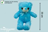 Teddybeer – Knuffelbeer – Knuffel – Lichtgevend – 33 cm – Blauw