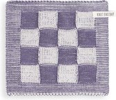 Knit Factory Pannenlap Block - Ecru/Violet - 23x23 cm
