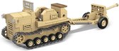 WW2 Bouwstenen - Japanse 98 4T Prime Mover Shi-KE W/type90 en 75mm Field Gun - 450 onderdelen - Geschikt voor Lego compatible - Soldaten - Militair - Tank - Army - Bouwstenen