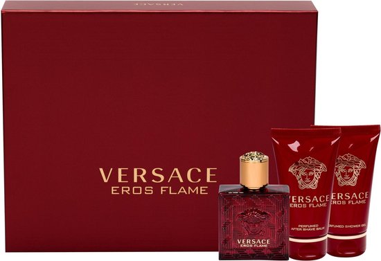 Versace Eros Flame Giftset - 50 ml eau de parfum spray + 50 ml showergel +  50 ml... | bol.com