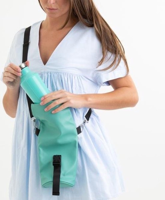 Typhoon pure koeltas voor fles uit vegan leer blauw van Typhoon — afbeelding 2