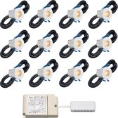 LED terrasoverkapping inbouwspot Valencia inclusief trafo - i.c.m. Somfy RTS / veranda / carport / serre / LED buitenverlichting / 3W / dimbaar / warmwit  - set van 12 stuks