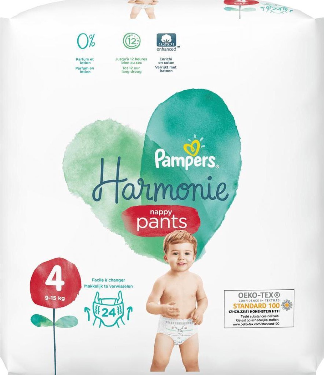Pampers Harmonie / Pantalon Taille 4 (9-15kg) Pantalon à couches - 24  pièces - | bol