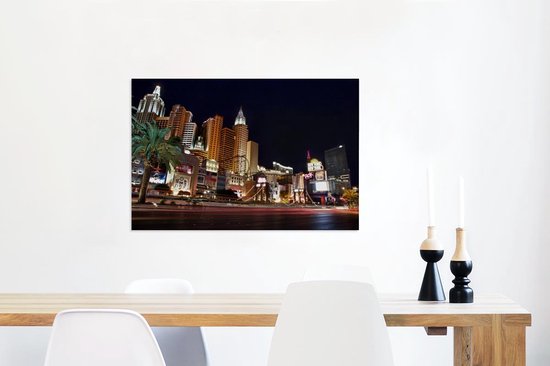 Canvas Schilderij Strip - Las Vegas - Straat - 60x40 cm - Wanddecoratie