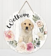 Welkom - Labrador Pup | Muurdecoratie - Bordje Hond