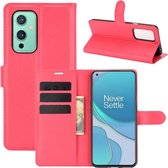 OnePlus 9 hoesje - MobyDefend Kunstleren Wallet Book Case - Rood - GSM Hoesje - Telefoonhoesje Geschikt Voor: OnePlus 9