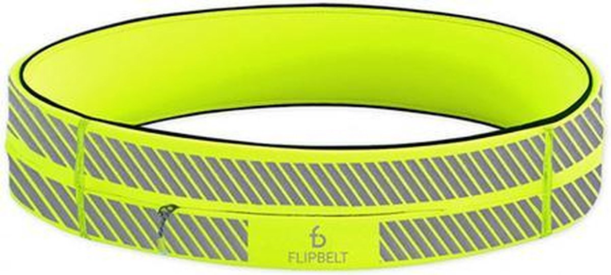 Zipper Reflective Geel - Running belt - Hardloopriem - M