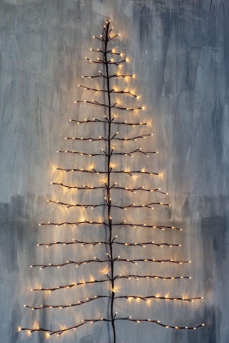 Kerstboom - voor aan de muur - inclusief LED lampjes | bol.com