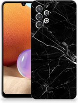 Smartphone hoesje Samsung Galaxy A32 4G | A32 5G Enterprise Editie Transparant Hoesje Marmer Zwart