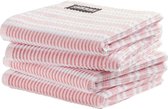 DDDDD - 4x Vaatdoek - Gestreept - Pastel Roze - 30 x 30 cm - Set van 4 stuks