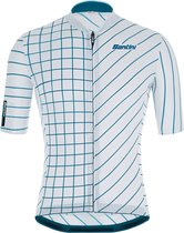 Santini Fietsshirt Korte mouwen Blauw Heren - Eco Sleek Dinamo S/S Jersey Silver Bullet - XL