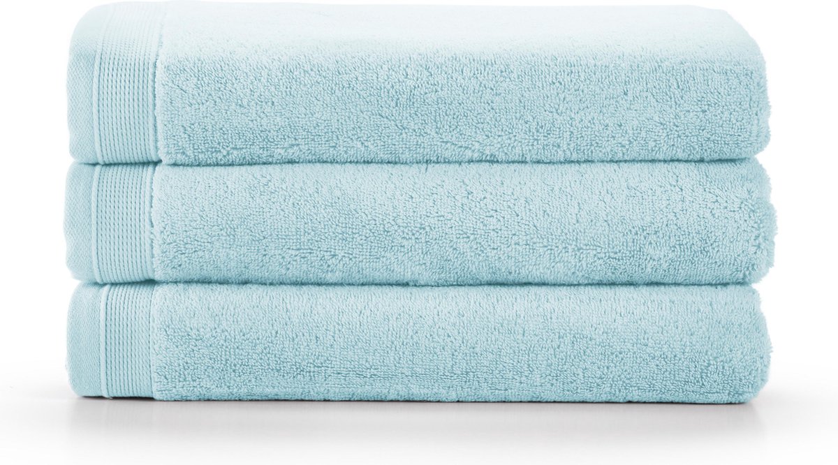 Bamatex Home Textiles - Collectie Emotion - Badhanddoek – 70*140 cm - SHADY BLUE - Set van 3 stuks - Egeïsche gekamde katoen- 540 g/m2