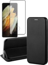 Samsung Galaxy S21 ultra Hoesje - Book Case Portemonnee + Beschermglas