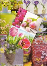 Wenskaarten - kaarten - pakket 20 stuks - 4 soorten - bloemen