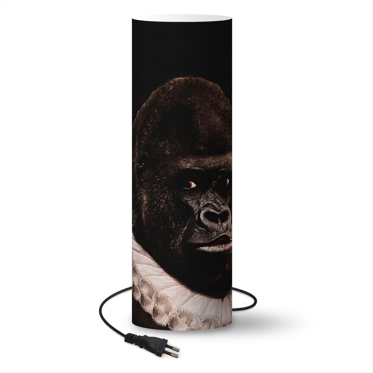Lamp - Nachtlampje - Tafellamp slaapkamer - Willem van Oranje - Kunst - Gorilla - 60 cm hoog - Ø19.1 cm - Inclusief LED lamp