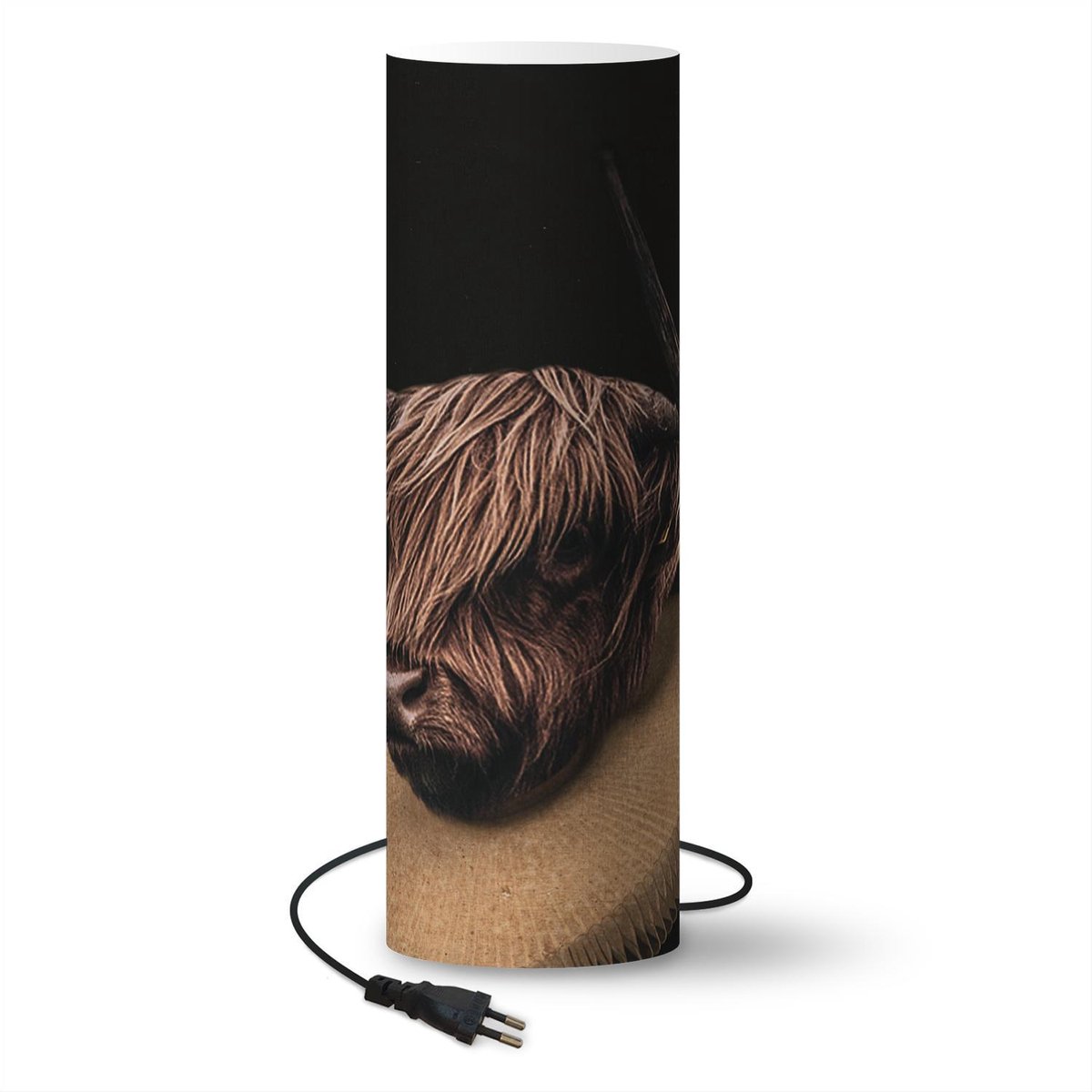 Lamp - Nachtlampje - Tafellamp slaapkamer - Schotse hooglander - Kleding - Kunst - 50 cm hoog - Ø15.9 cm - Inclusief LED lamp
