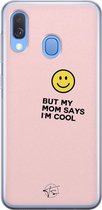 Samsung Galaxy A40 siliconen hoesje - I'm cool quote - Soft Case Telefoonhoesje - Roze - Tekst