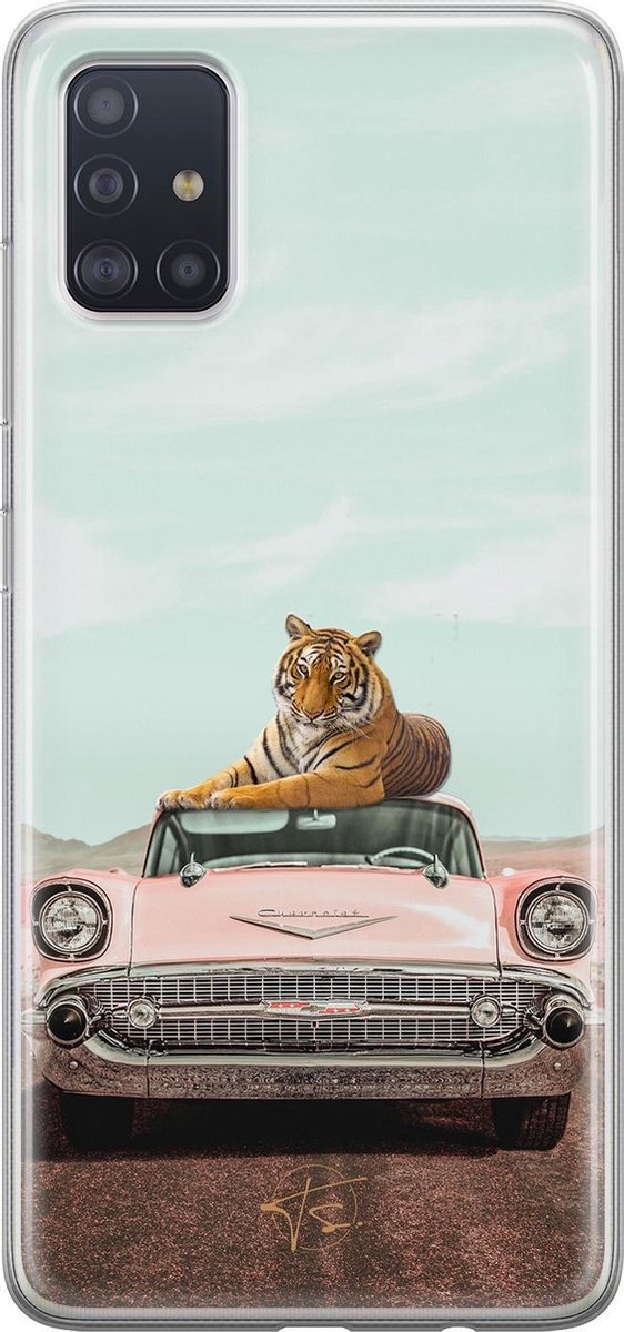 Samsung Galaxy A71 siliconen hoesje - Chill tijger - Soft Case Telefoonhoesje - Multi - Print