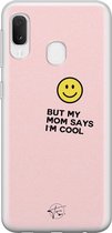 Samsung Galaxy A20e siliconen hoesje - I'm cool quote - Soft Case Telefoonhoesje - Roze - Tekst