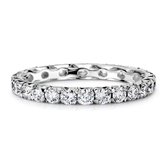 Velini jewels-R3101W-48 - Riviere Ring -925 Zilver gerodineerd-3 mm Cubic Zirkonia