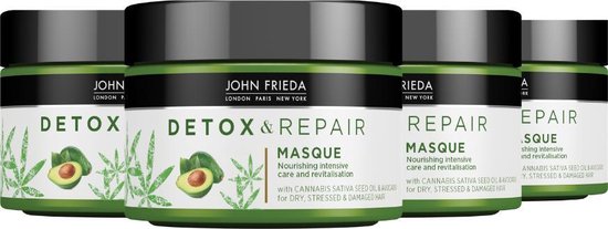 4x John Frieda Detox & Repair Haarmasker 250 ml