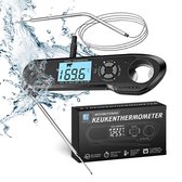Lekro Multifunctionele Kernthermometer - 2 verschillende sondes - BBQ Thermometer - Vleesthermometer - Keukenthermometer - Oventhermometer - Zwart