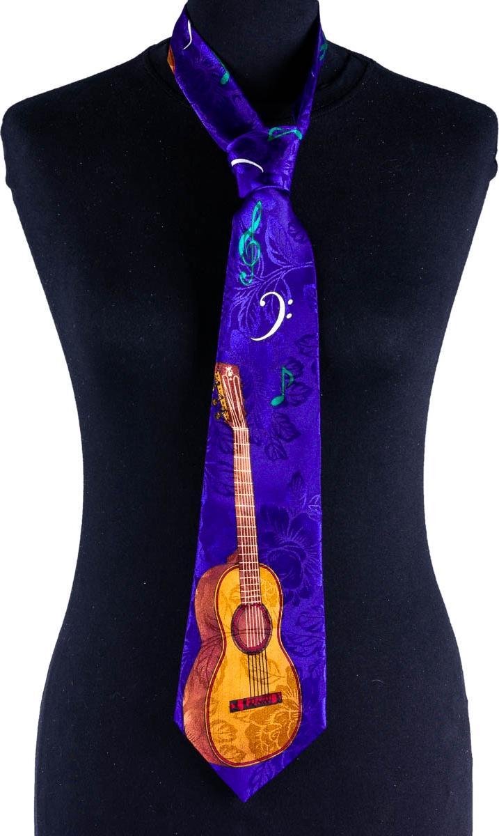 Stropdas met gitaar, paars
